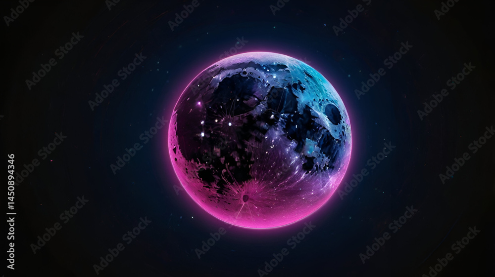 Obraz premium glowing neon moon