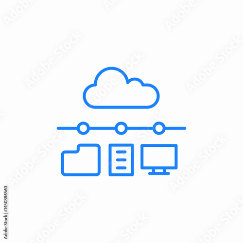 cloud data sync icon sign vector