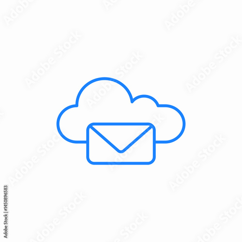 cloud email service icon sign vector