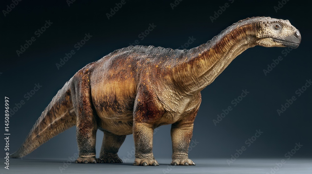 Fototapeta premium Iguanodon looking left, clean space around
