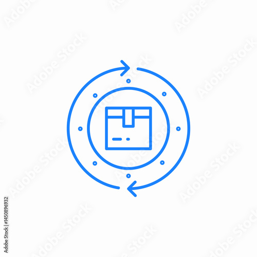 delivery package return icon sign vector