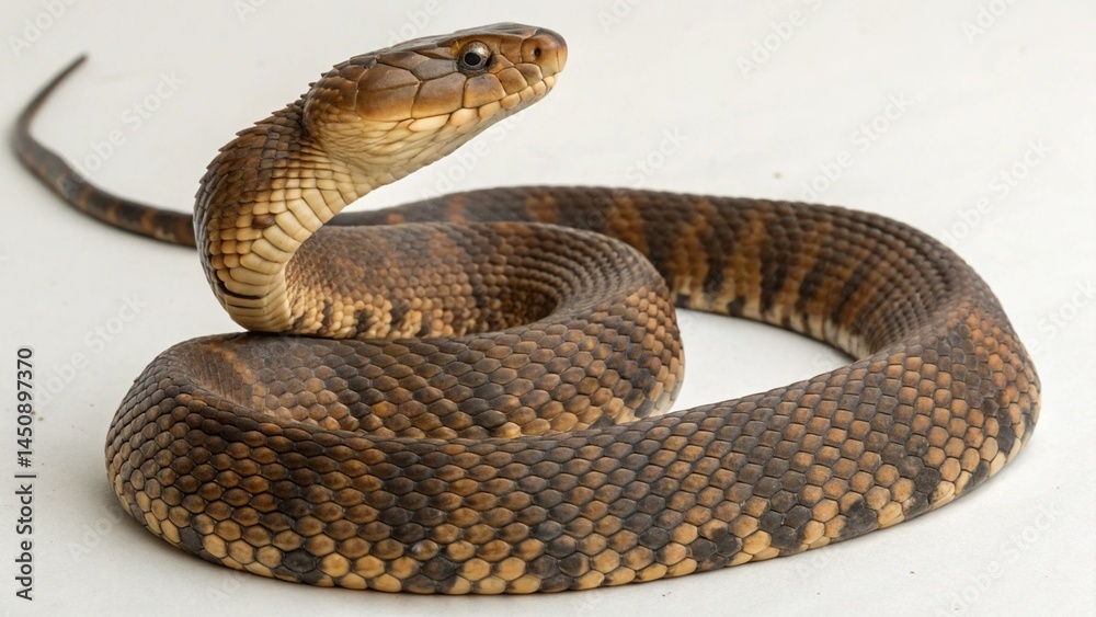 Fototapeta premium Brown Water Snake on studio background