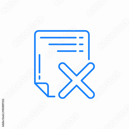 document cross icon sign vector