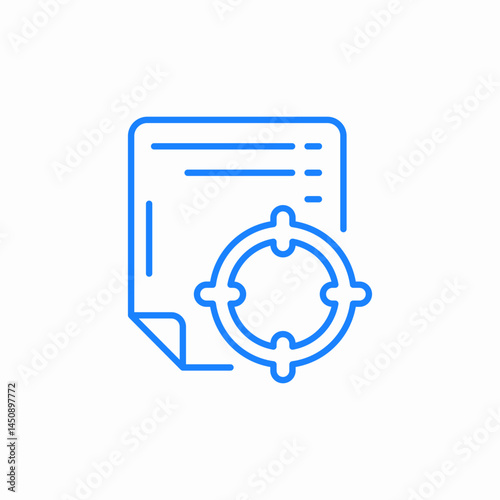 document target focus icon sign vector
