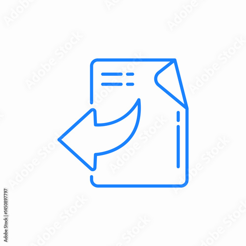 document with arrow in icon sign vector