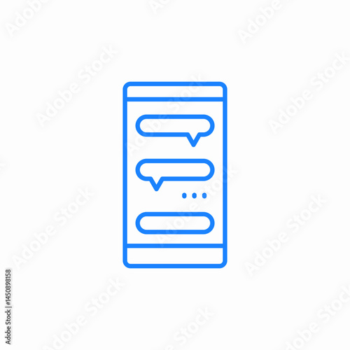 mobile chat interface icon sign vector