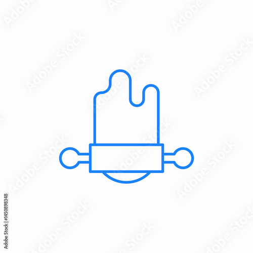 rolling pin dough icon sign vector