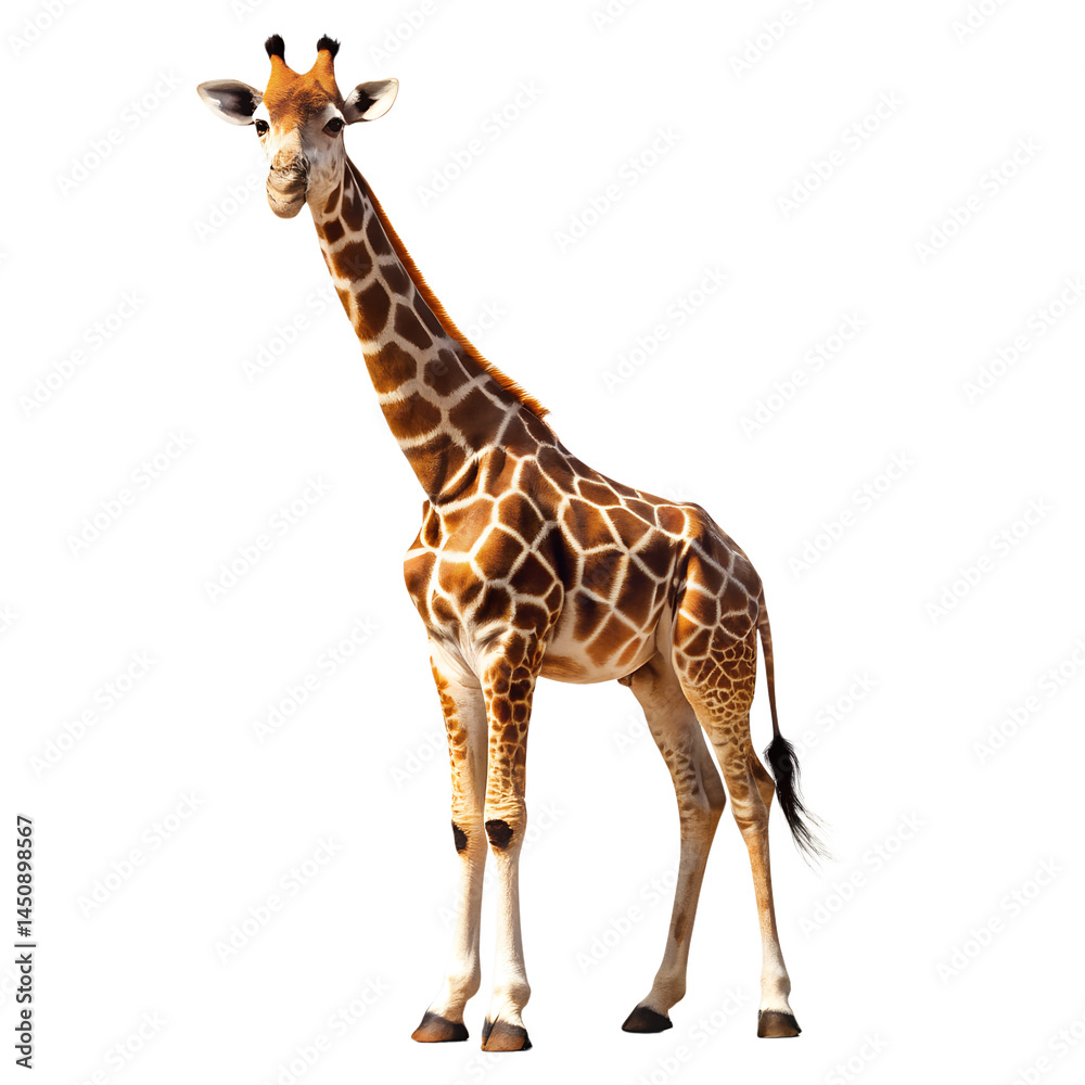 Obraz premium Sassy Giraffe Posing Confidently White Background