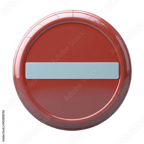 Volumetric illustration of a do not enter sign designed for clear visual communication in restricted areas