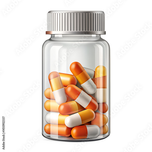medicine bottle and pills