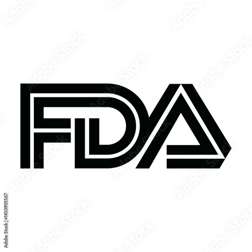 FDA Approved BLACK LOGO Stamp Sign Icon Vector Symbol