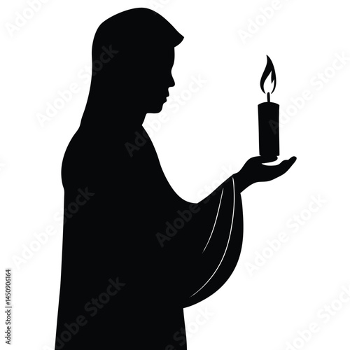 Candlelight Vigil Person Silhouette