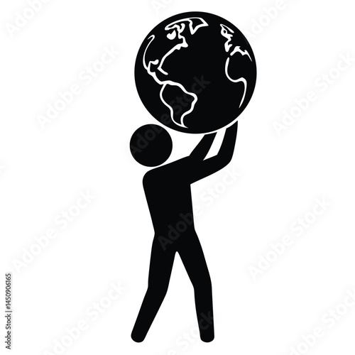 Person Holding Globe Earth Icon