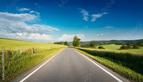 picturesque country road and clear sky