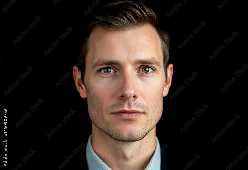 Fototapeta premium Male portrait on black background