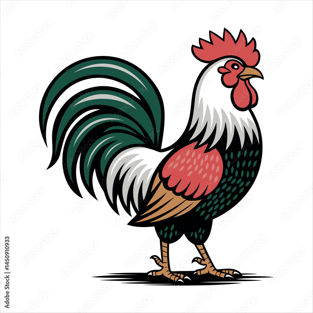 Fototapeta premium rooster isolated on white background