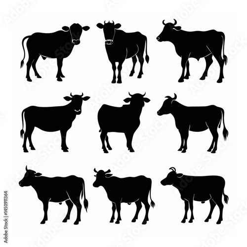 Cow silhouette bundle vector design