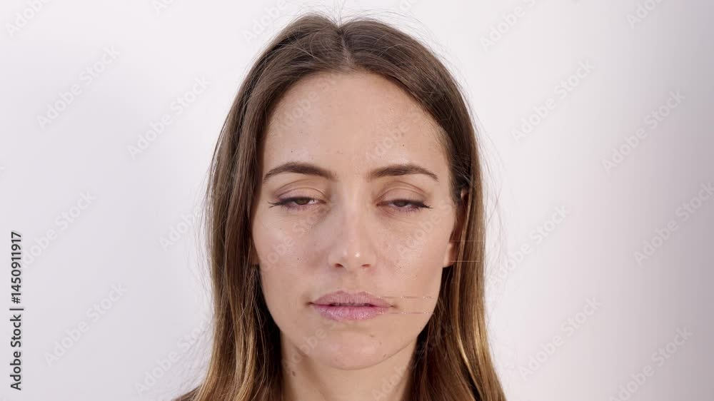 Female face scan with heavy glitch Female face scan with heavy glitch
