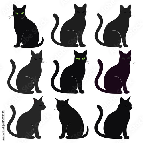 Cat silhouette bundle vector design