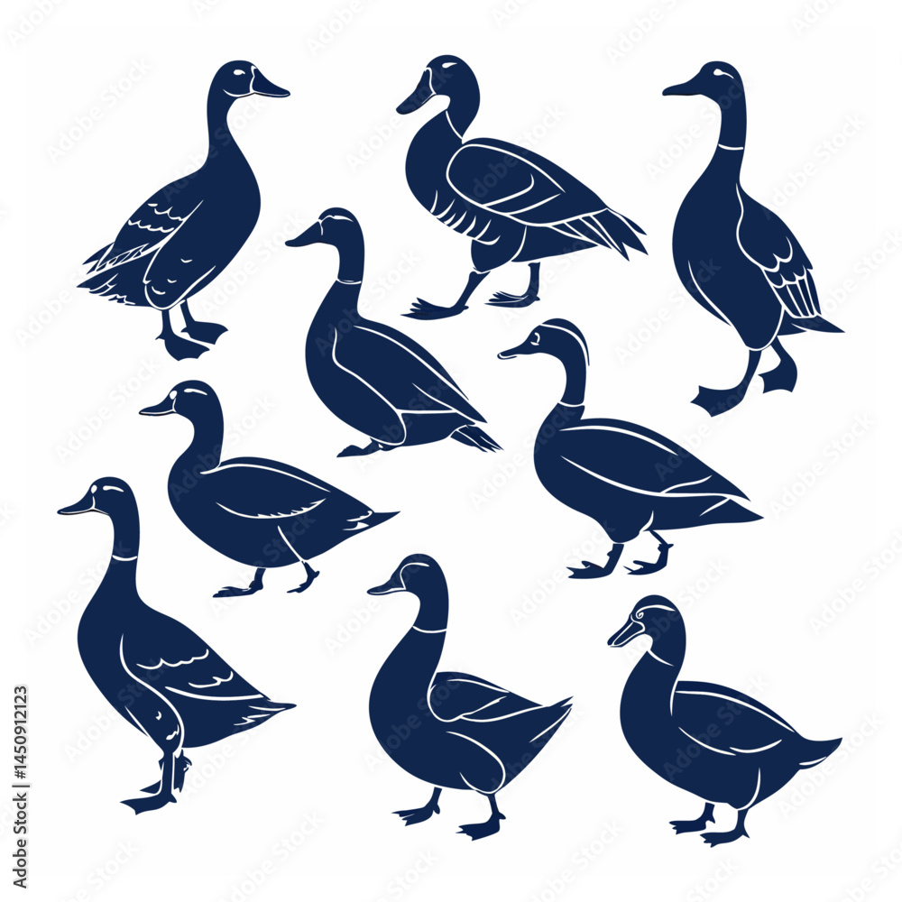 Obraz premium Duck silhouette bundle vector design