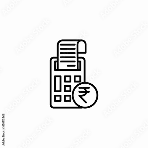 bill ruppee icon sign vector