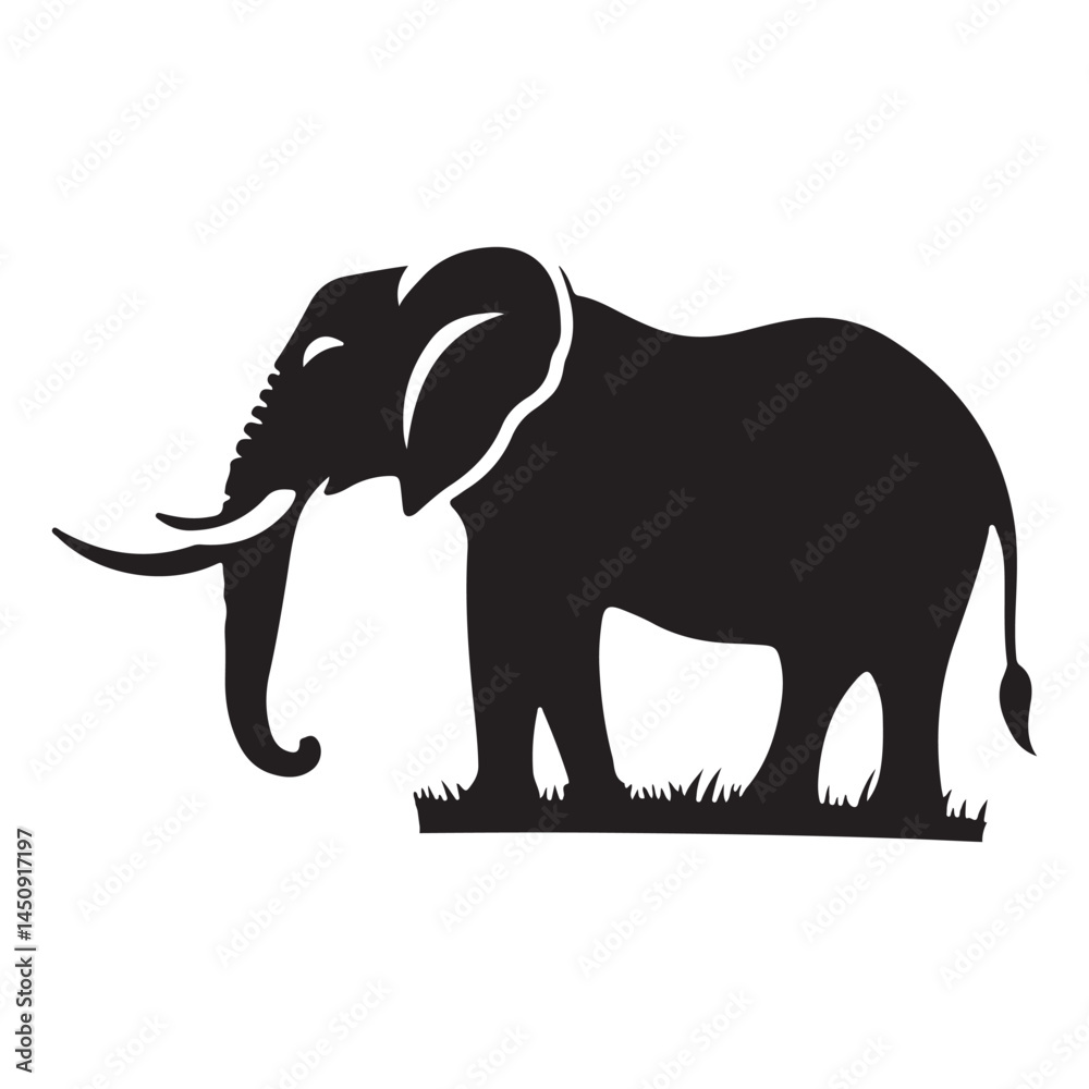Fototapeta premium Vector silhouette image of a African Elephant