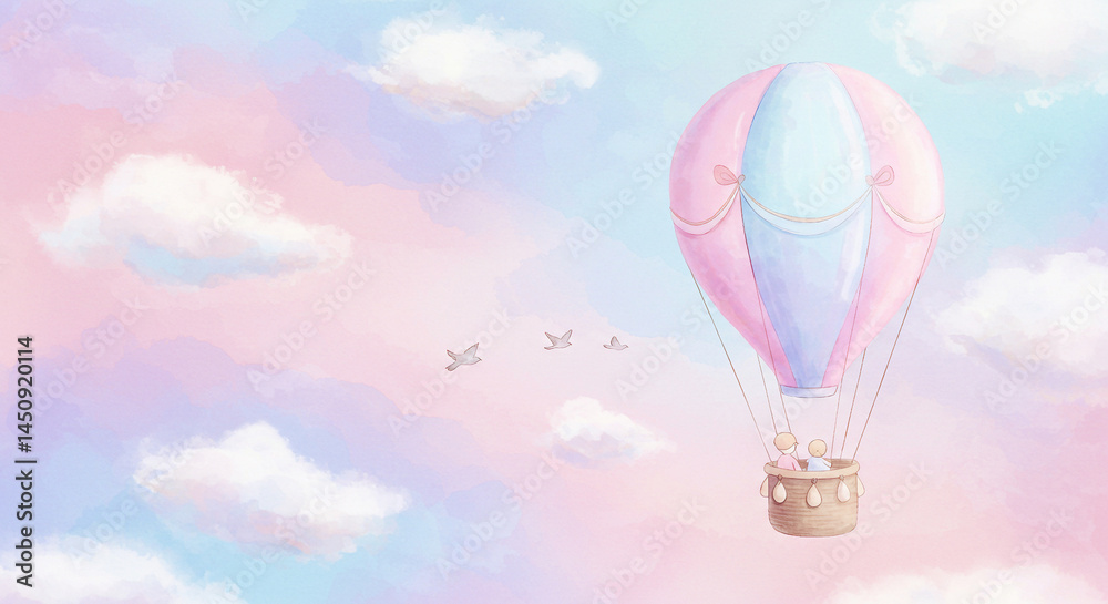 Fototapeta premium Watercolor Aerial Adventure