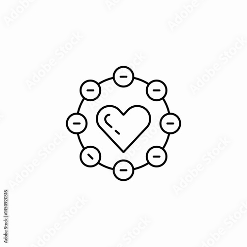 heart mug with dashes icon sign vector