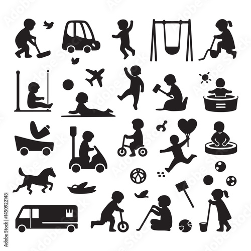 Toddler child activity vector illustrator