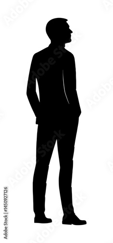 Wallpaper Mural Man black silhouette vector, Simple silhouette Design vector icon with white background.  Man standing Torontodigital.ca