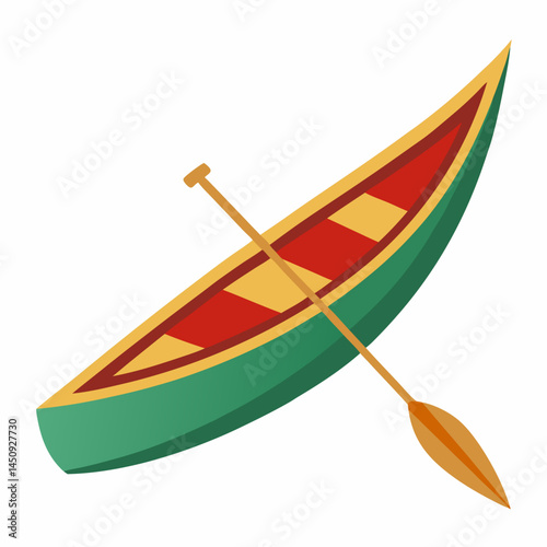 Minimal Canoe Vector on White