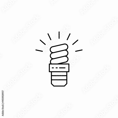 compact fluorescent lamp cfl icon sign vector