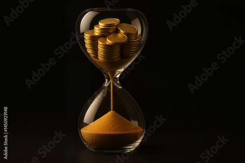 Gold Tokens Melting Through Time — Amortization Metaphor