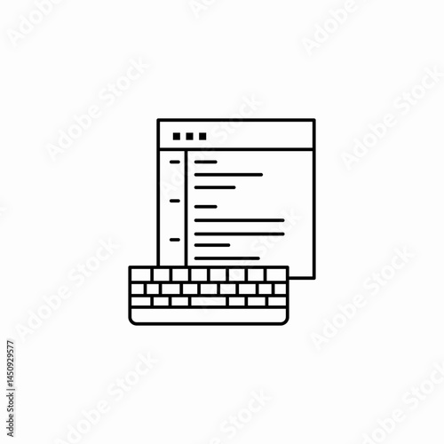 keyboard coding icon sign vector