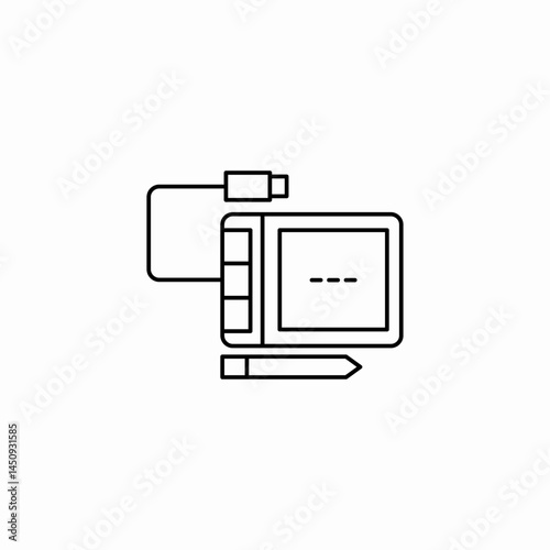 tablet usb connection icon sign vector