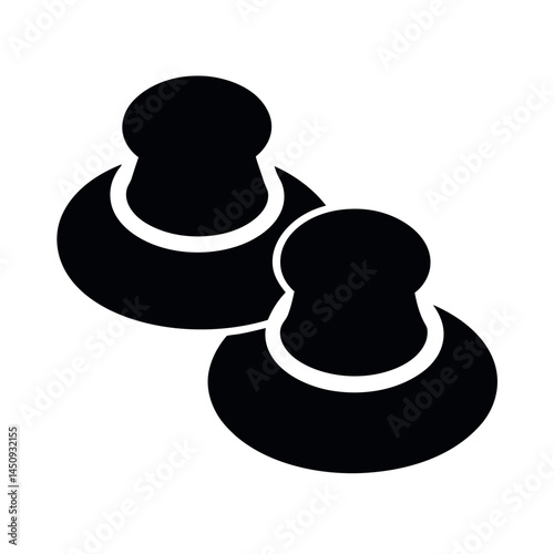 Thumbstick Caps Black Vector Silhouette photo
