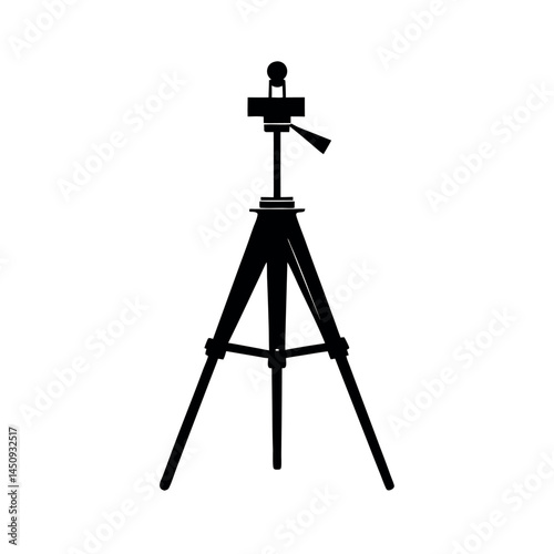 Tripod Black Vector Silhouette