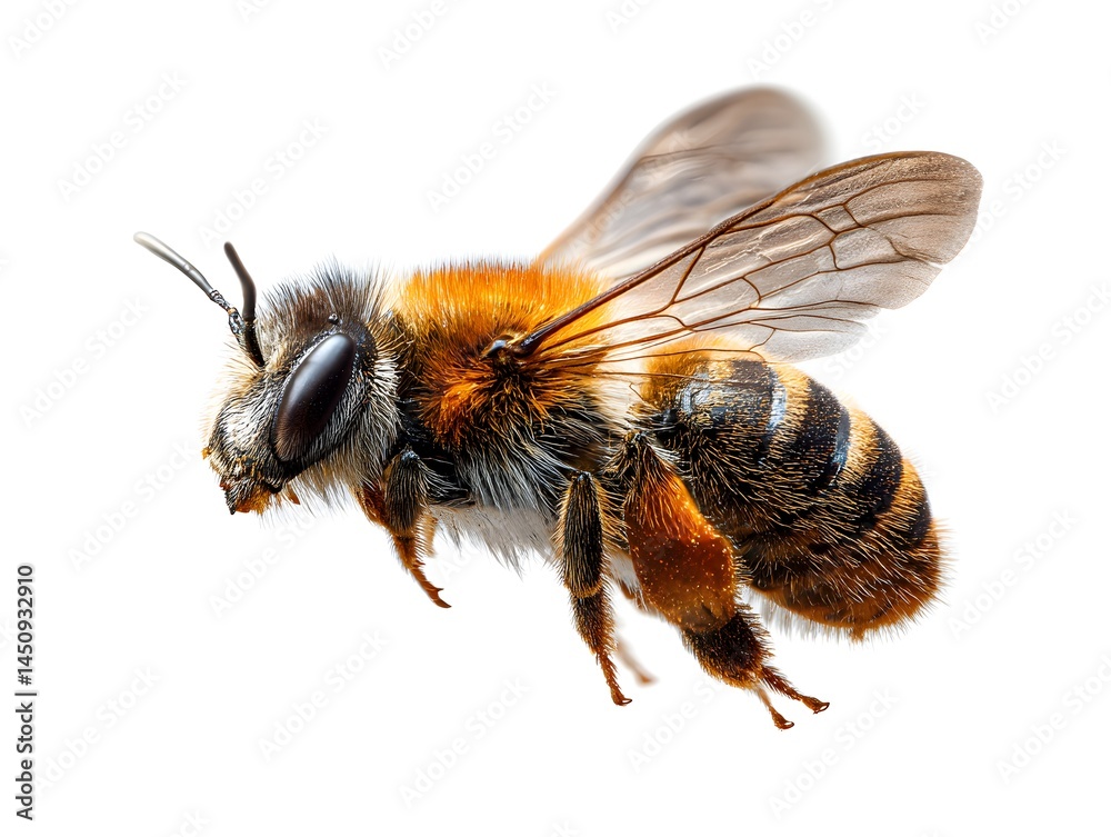 a stunning bee is flying isolated on white background a stunning bee is flying isolated on white background