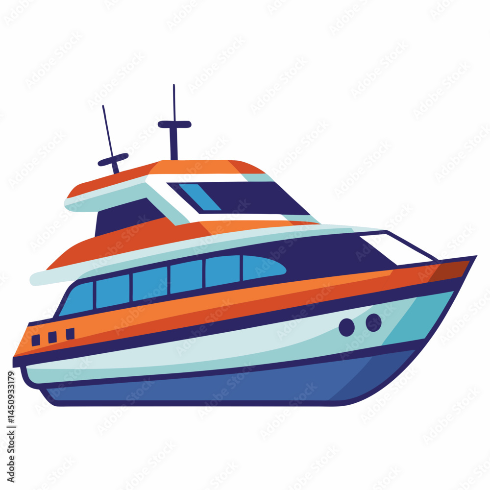 Minimal Yacht Vector on White Minimal Yacht Vector on White