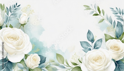 flower watercolor card elegant watercolor background card wedding invitation flora white rose painting