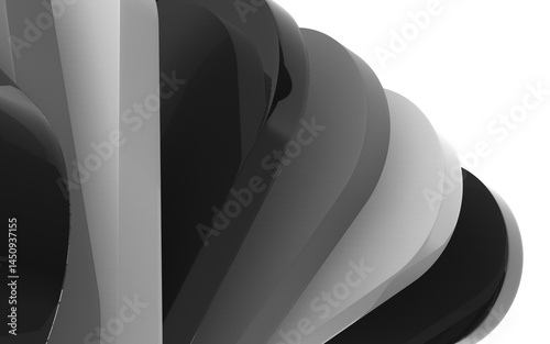 Abstract 3D Sculpture with Layered and Twisted Shapes