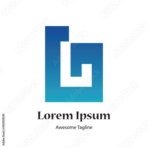 lg letter initial creative blue colour logo design