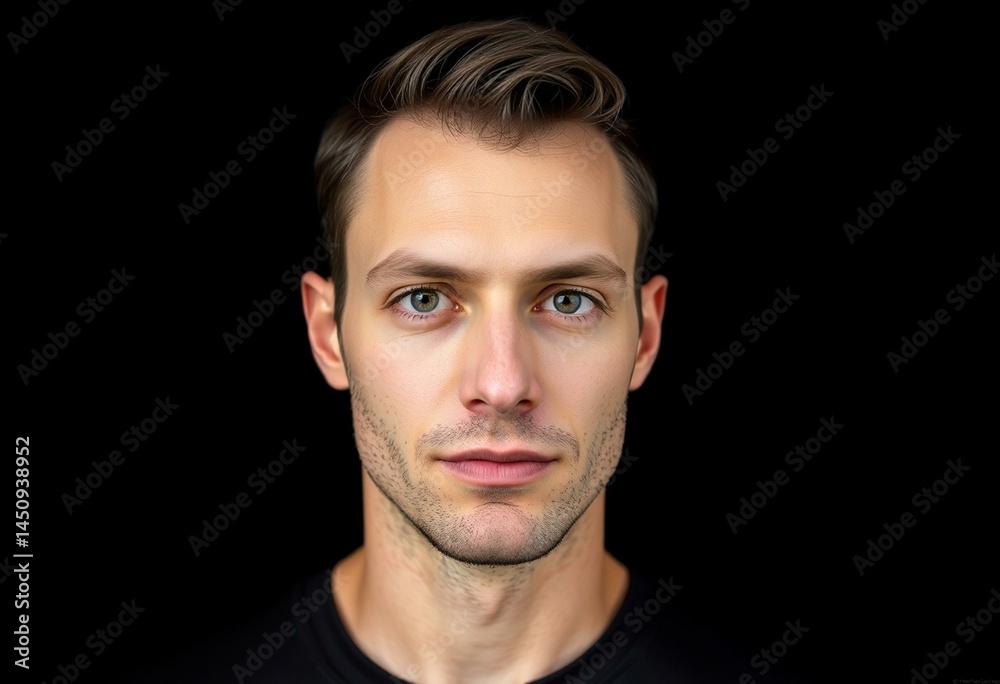 Fototapeta premium Male portrait on black background