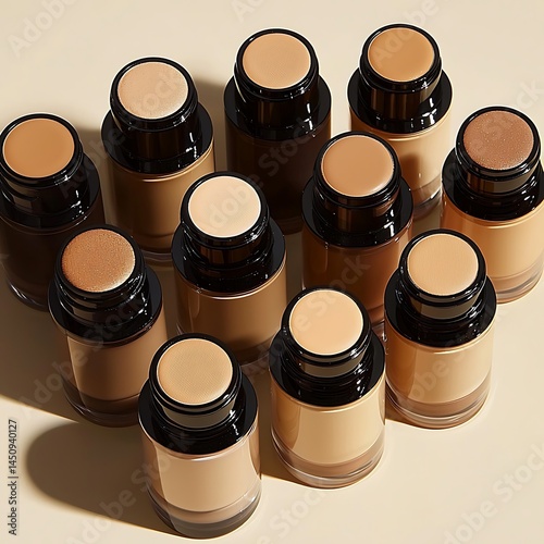 Diverse shades of liquid foundation
