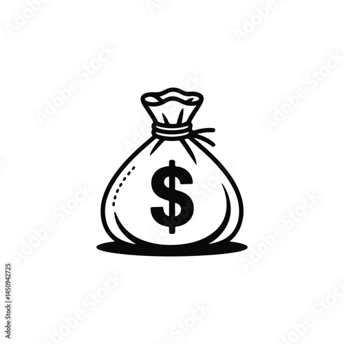 Financial Icon with Dollar Sack, financial money sack icon, dollar sack icon design, savings money sack vector