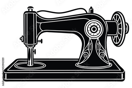 sewing machine clip art vector illustration