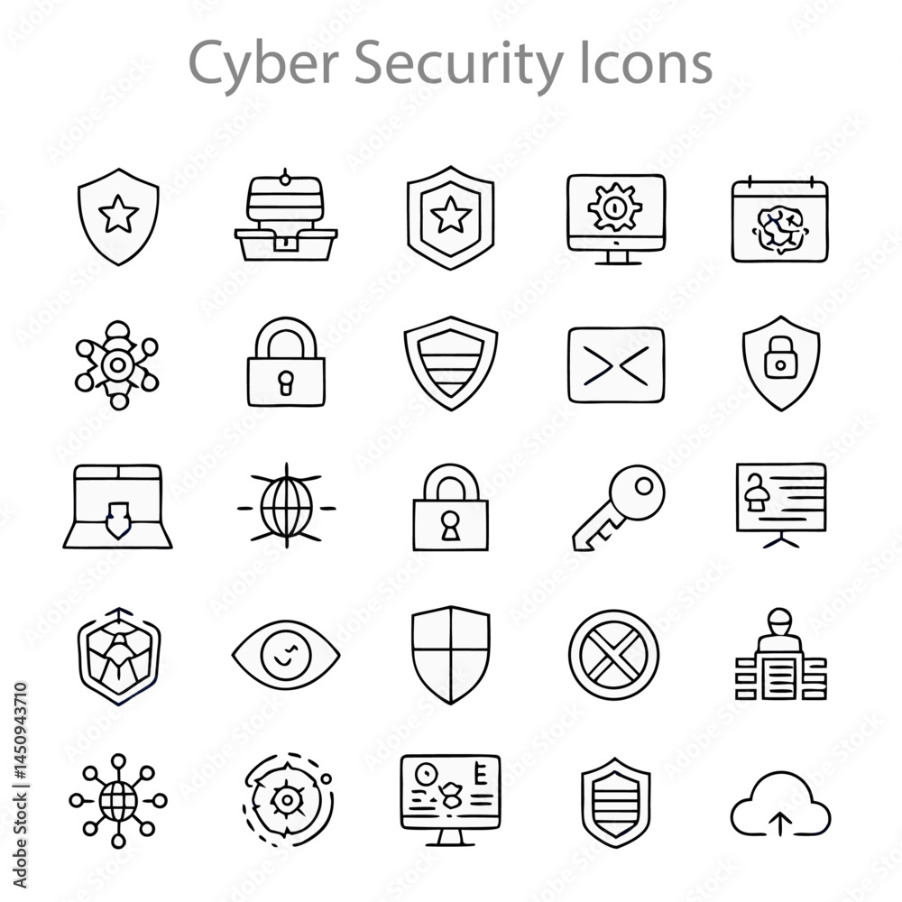 Cyber Security icons set vector design Cyber Security icons set vector design