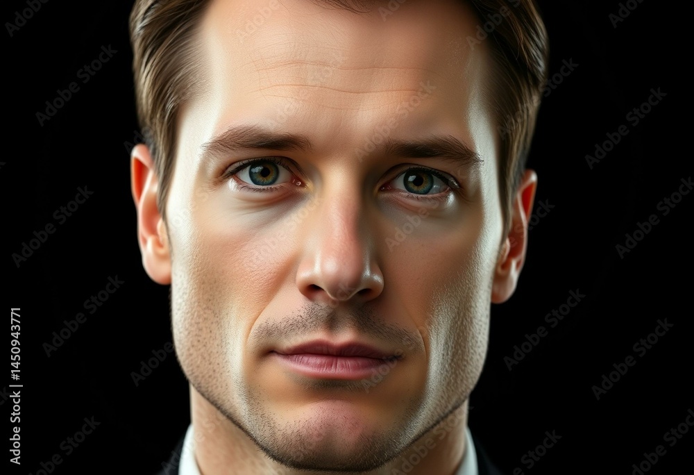 Fototapeta premium Male portrait on black background