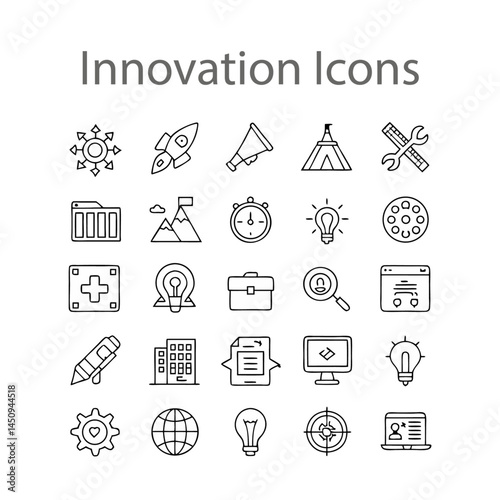 Innovation icon set bundle vector