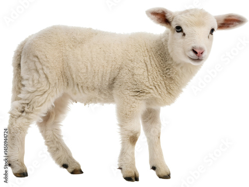 Portrait of a Cute Lamb Isolated on transparent background cutout, PNG file, Cutout file